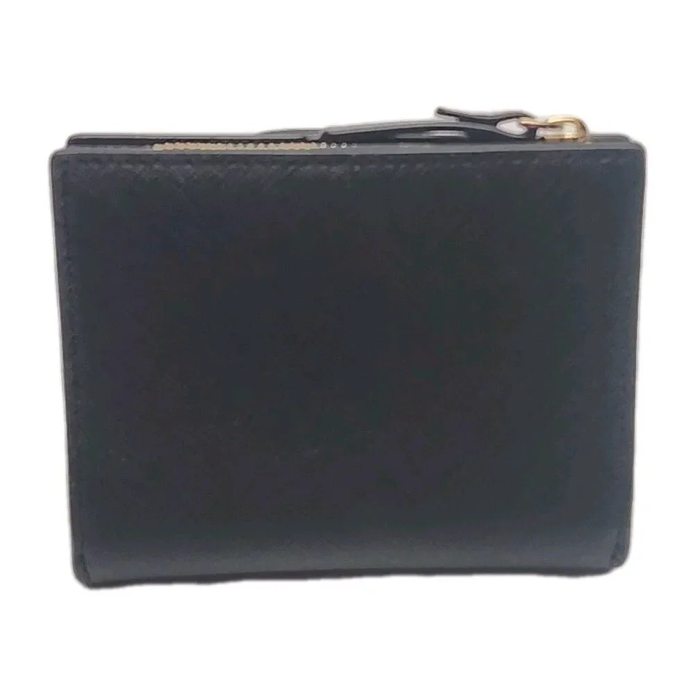 Kate Spade Wallet Black Card Organizer Coin Zip Textured 4.5